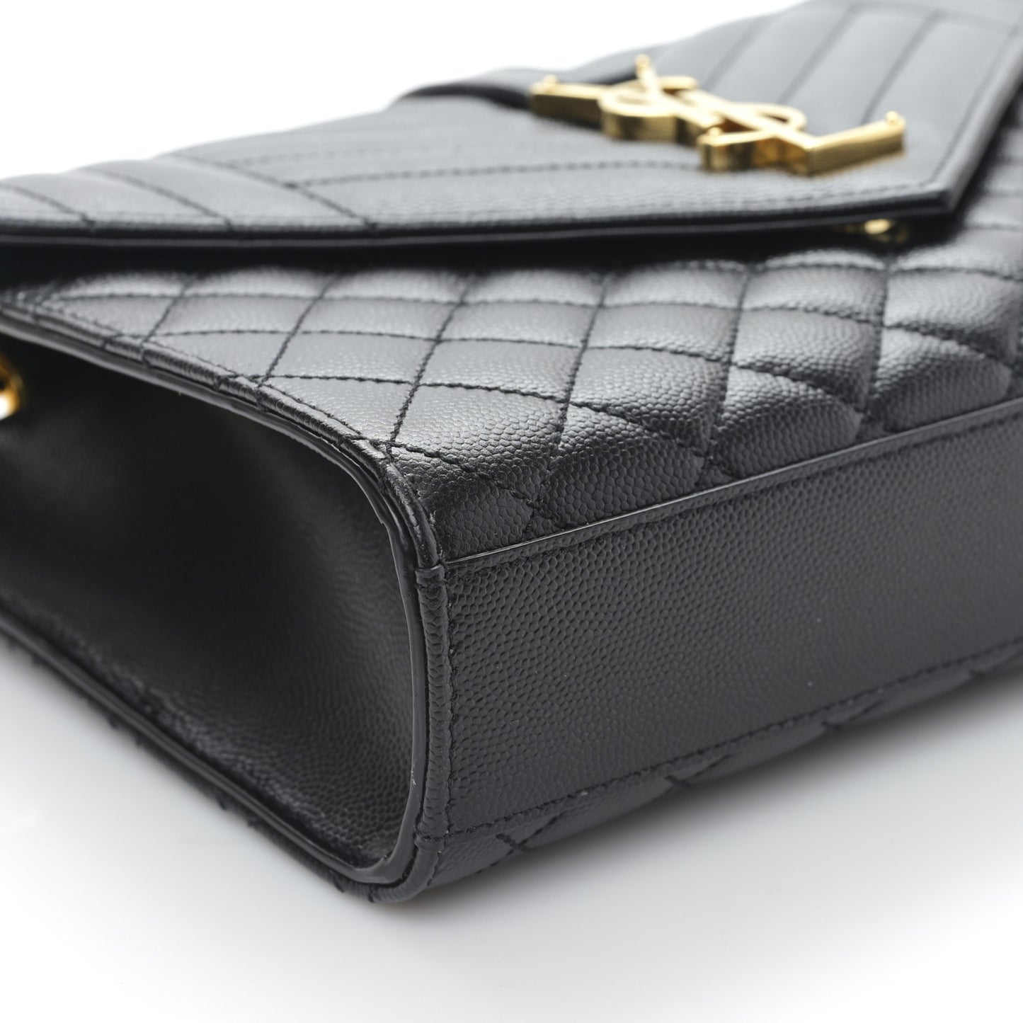 Grain De Poudre Textured Mixed Matelasse Triquilt Medium Monogram Satchel Black