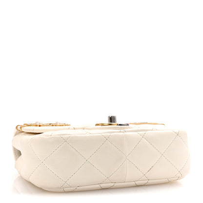 Chanel Lambskin Quilted Mini Coco Clips Flap White 4 of 10