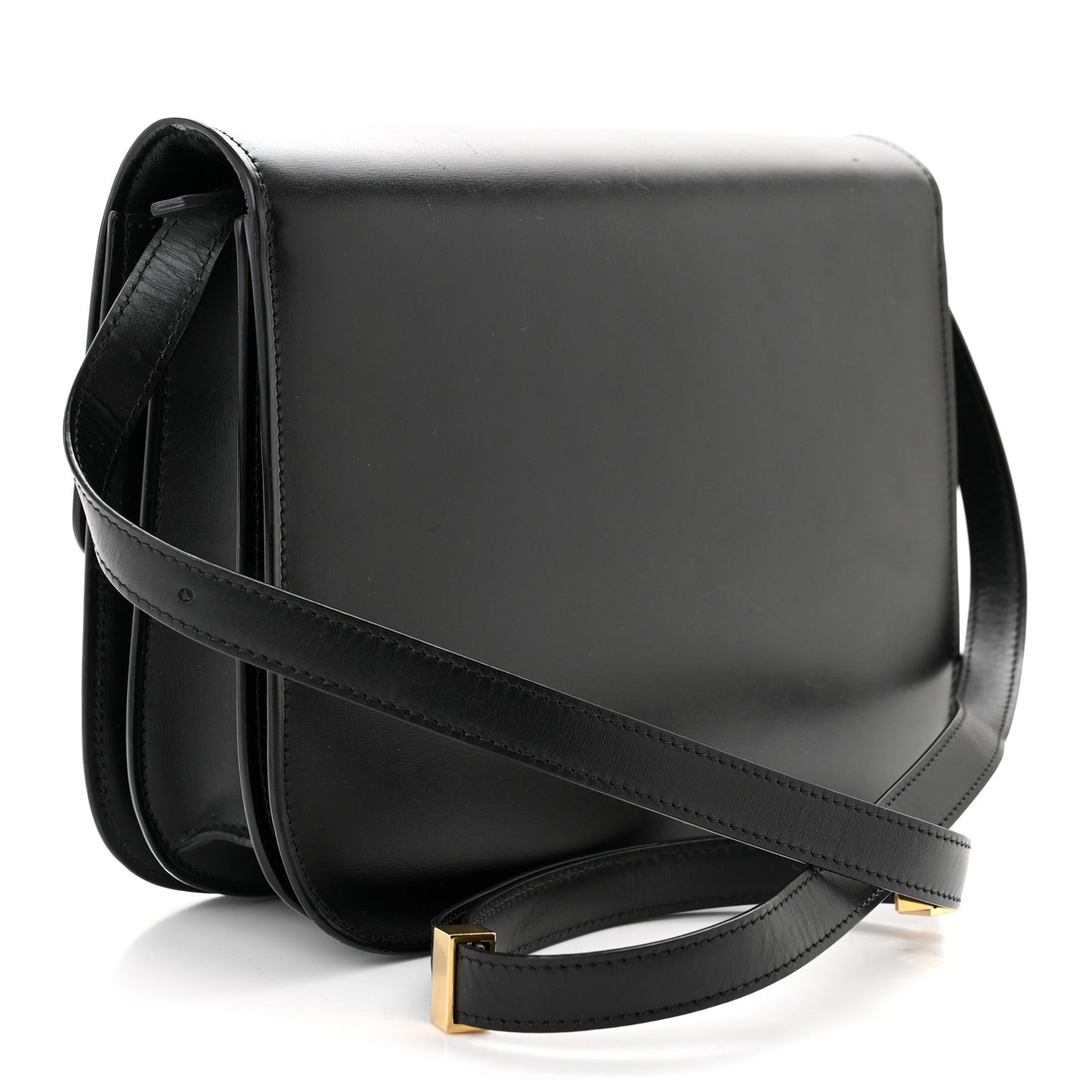 Box Calfskin Medium Classic Box Flap Bag Black