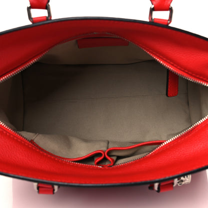 Alexander McQueen Pebbled Calfskin Small Skull Padlock Zip Around Tote Red 5 of 10