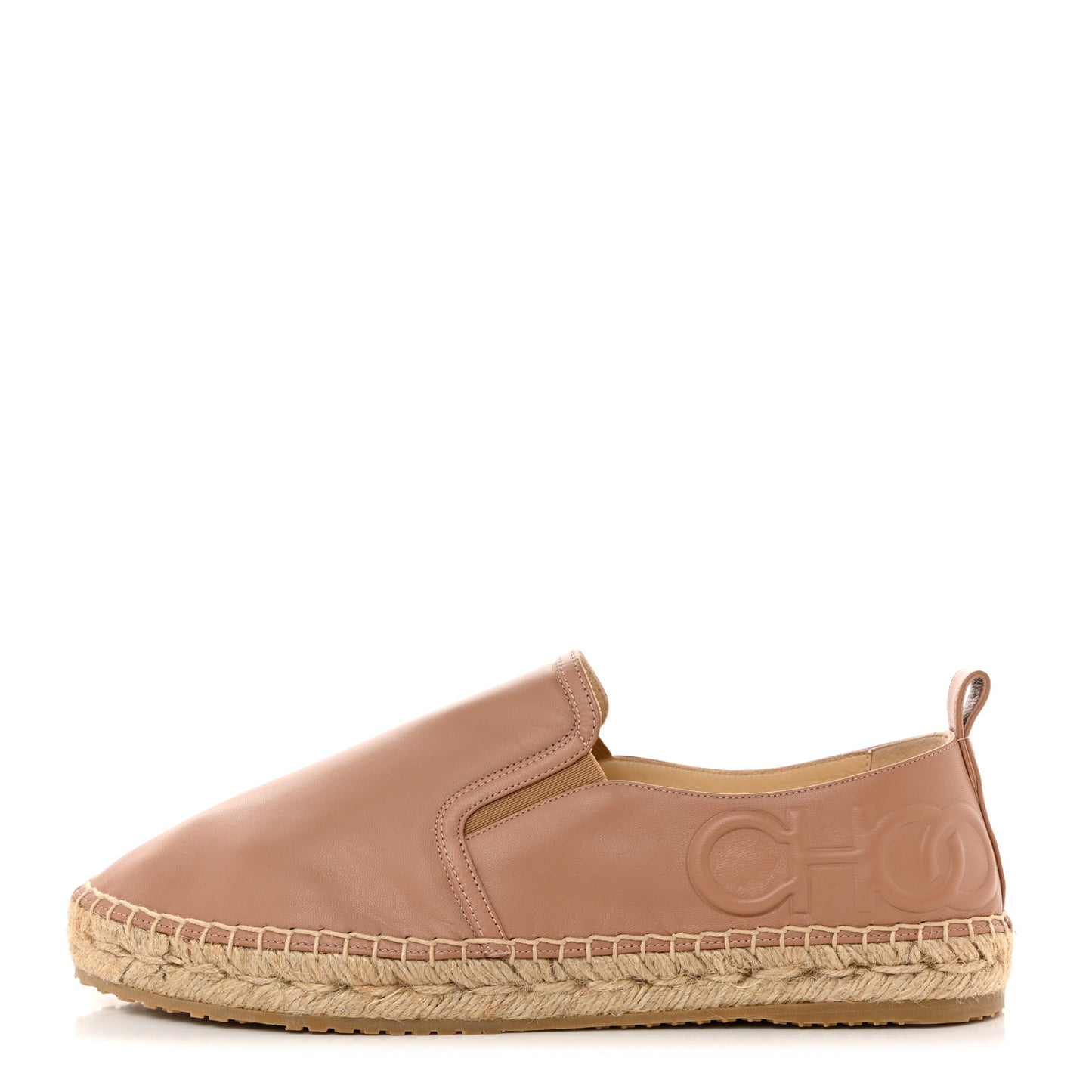 Calfskin Litchi Flat Espadrilles 40.5 Powder Pink