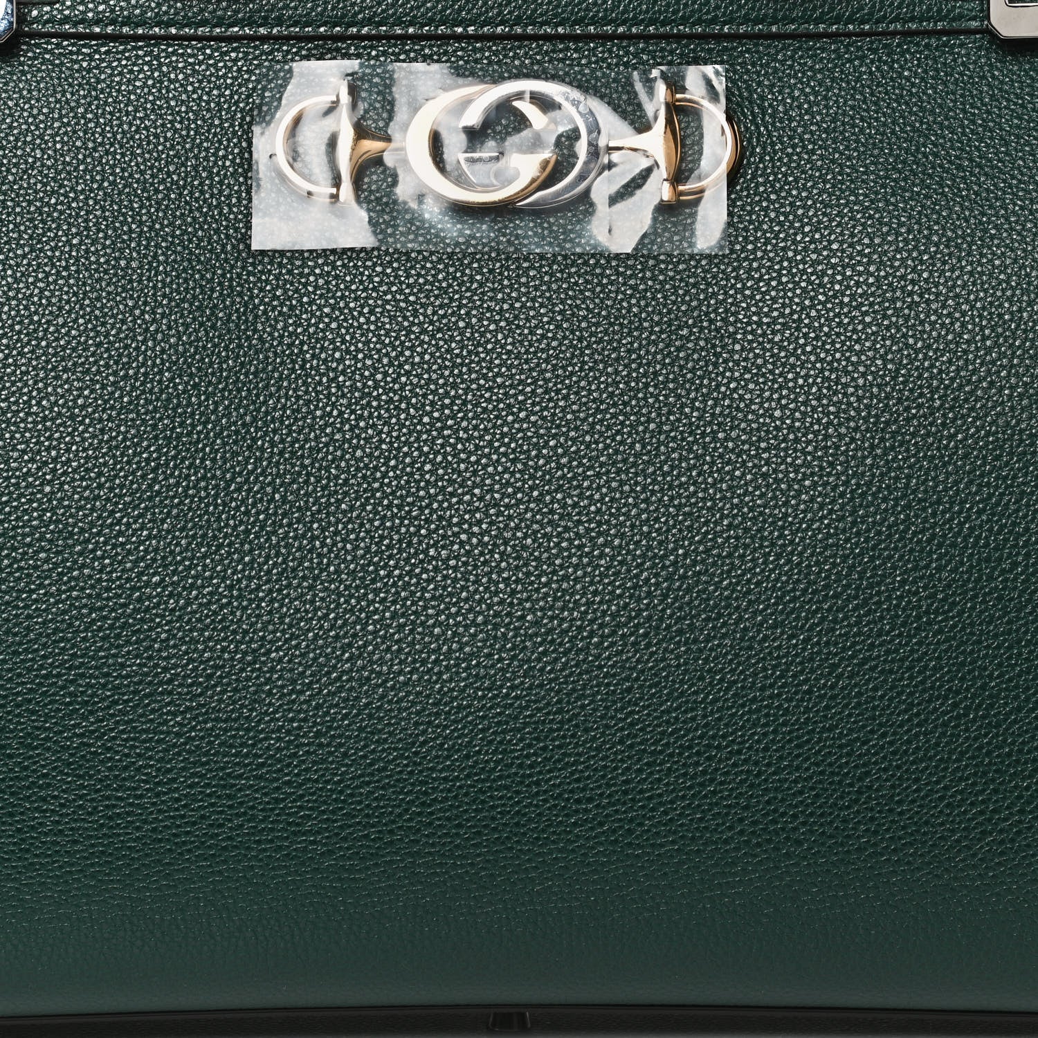 Gucci Grainy Calfskin Medium Zumi Top Handle Bag Vintage Green 8 of 12