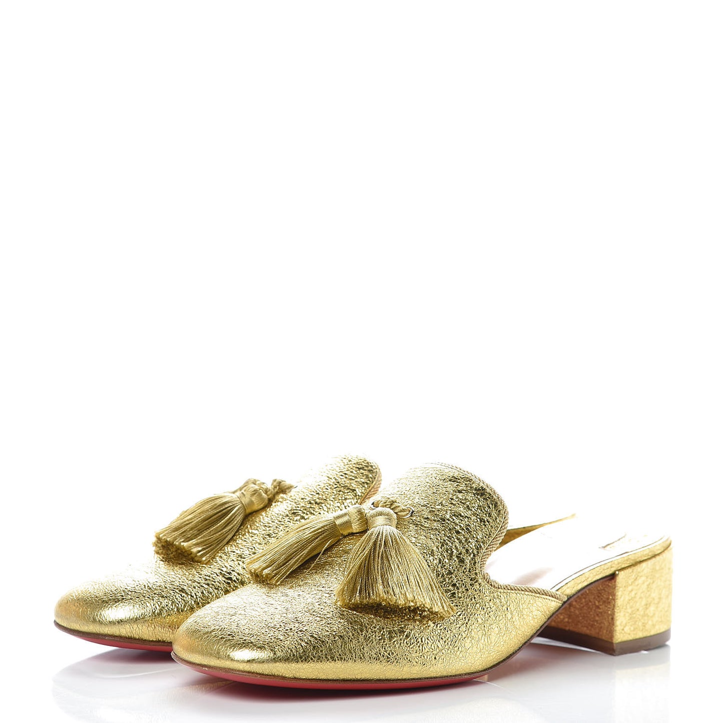 Calfskin Specchio Barry 35 Mules 39.5 Gold