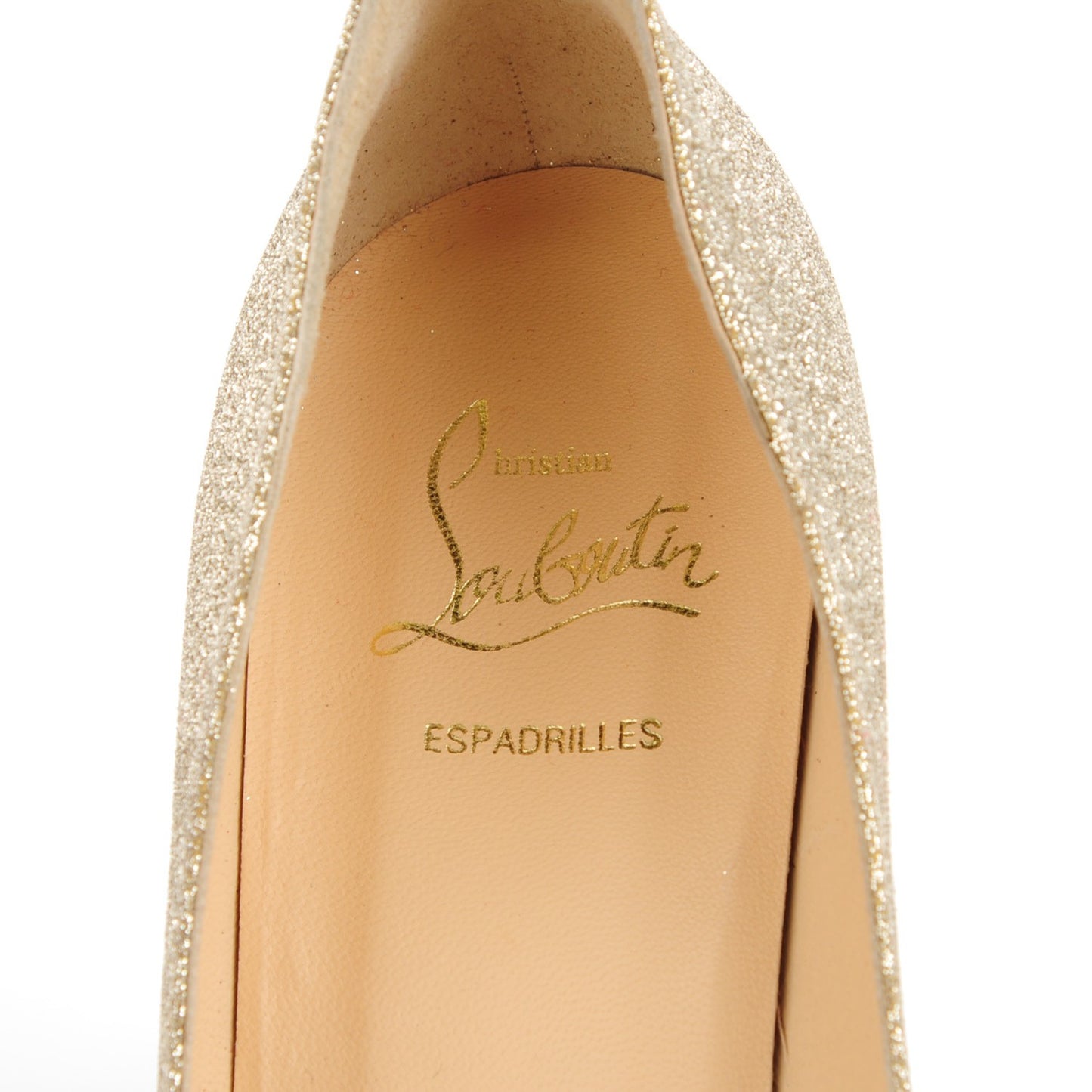 Glitter Puglia Espadrille Wedges 39 Platine