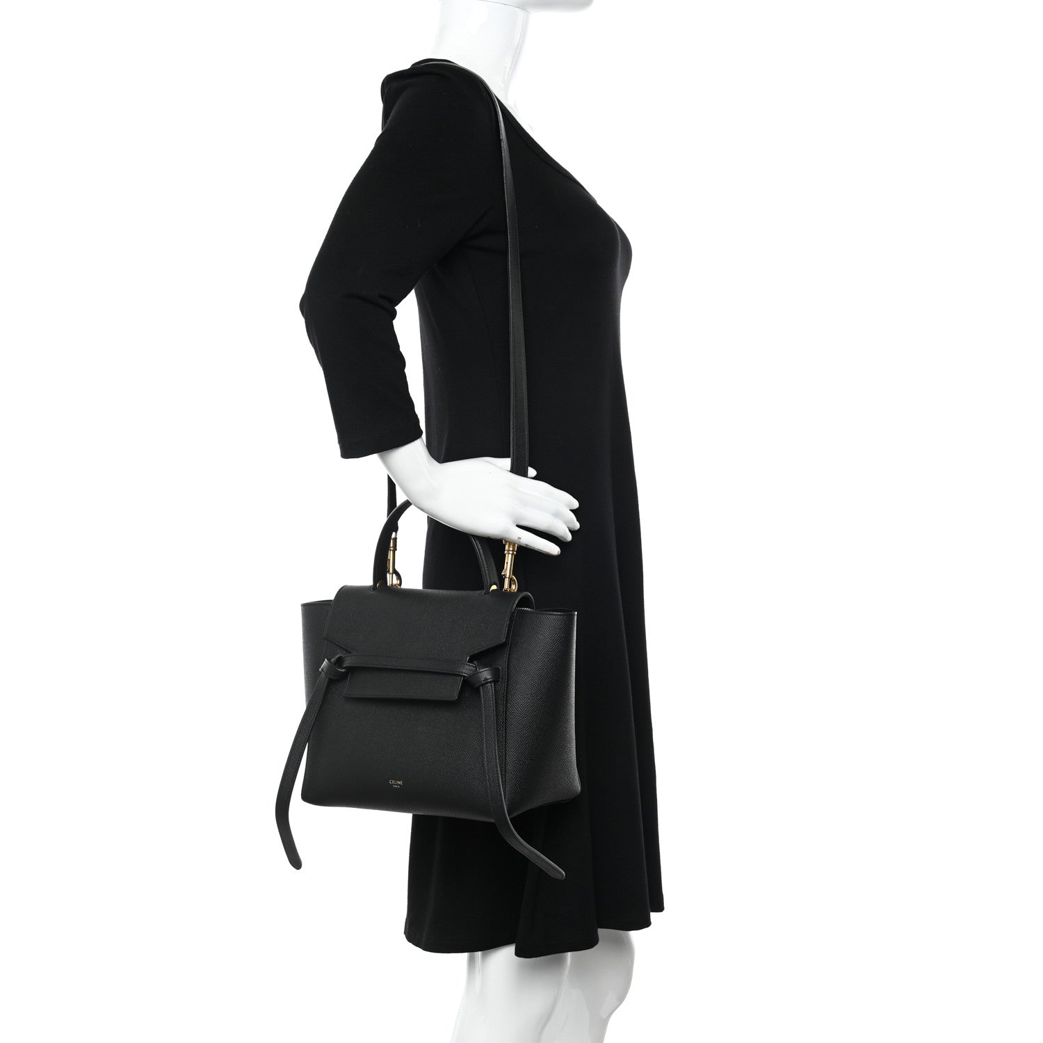 Celine Grained Calfskin Micro Belt Bag Black 2 of 10