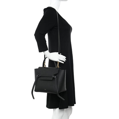 Celine Grained Calfskin Micro Belt Bag Black 2 of 10