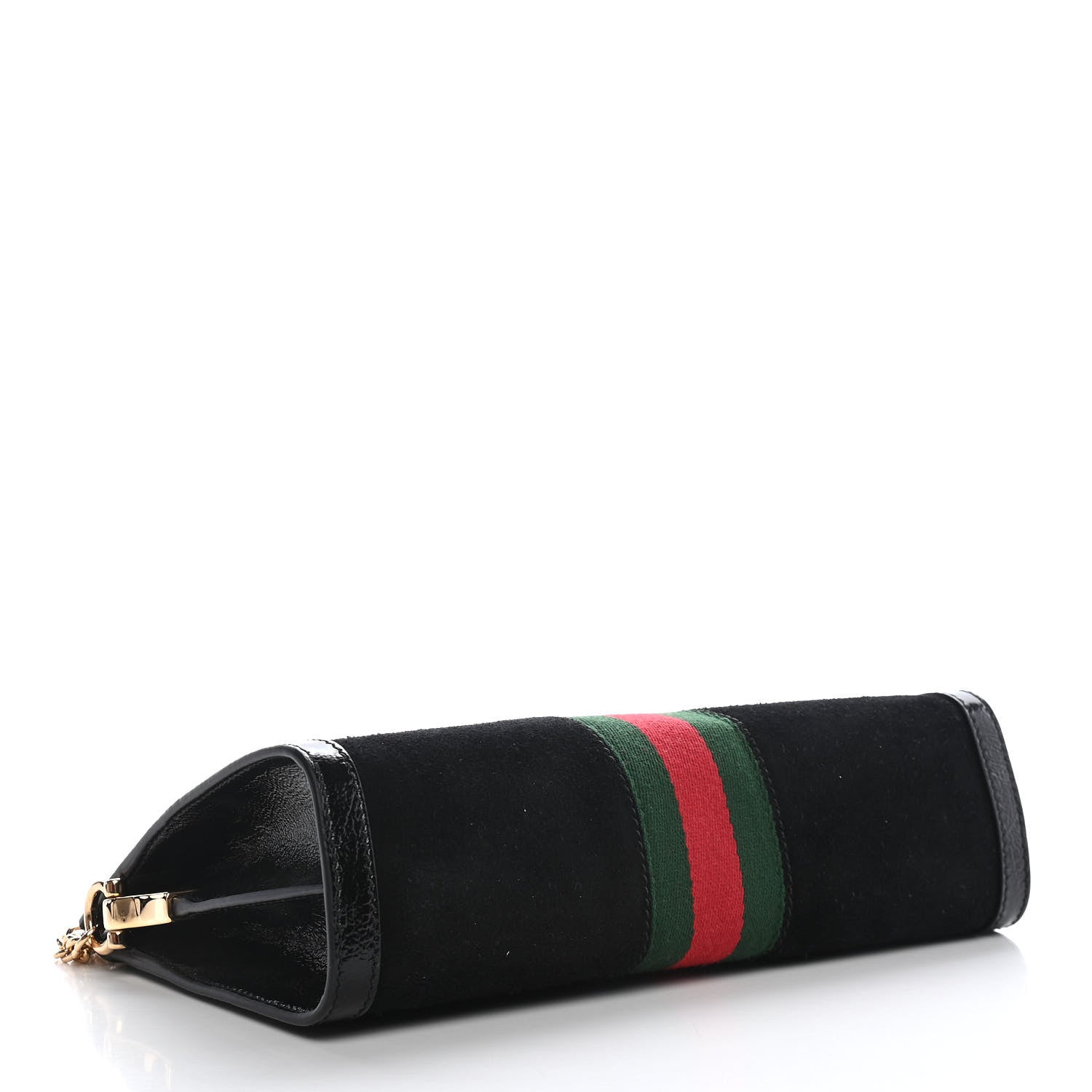 Gucci Suede Patent GG Web Small Ophidia Chain Shoulder Bag Black 4 of 9