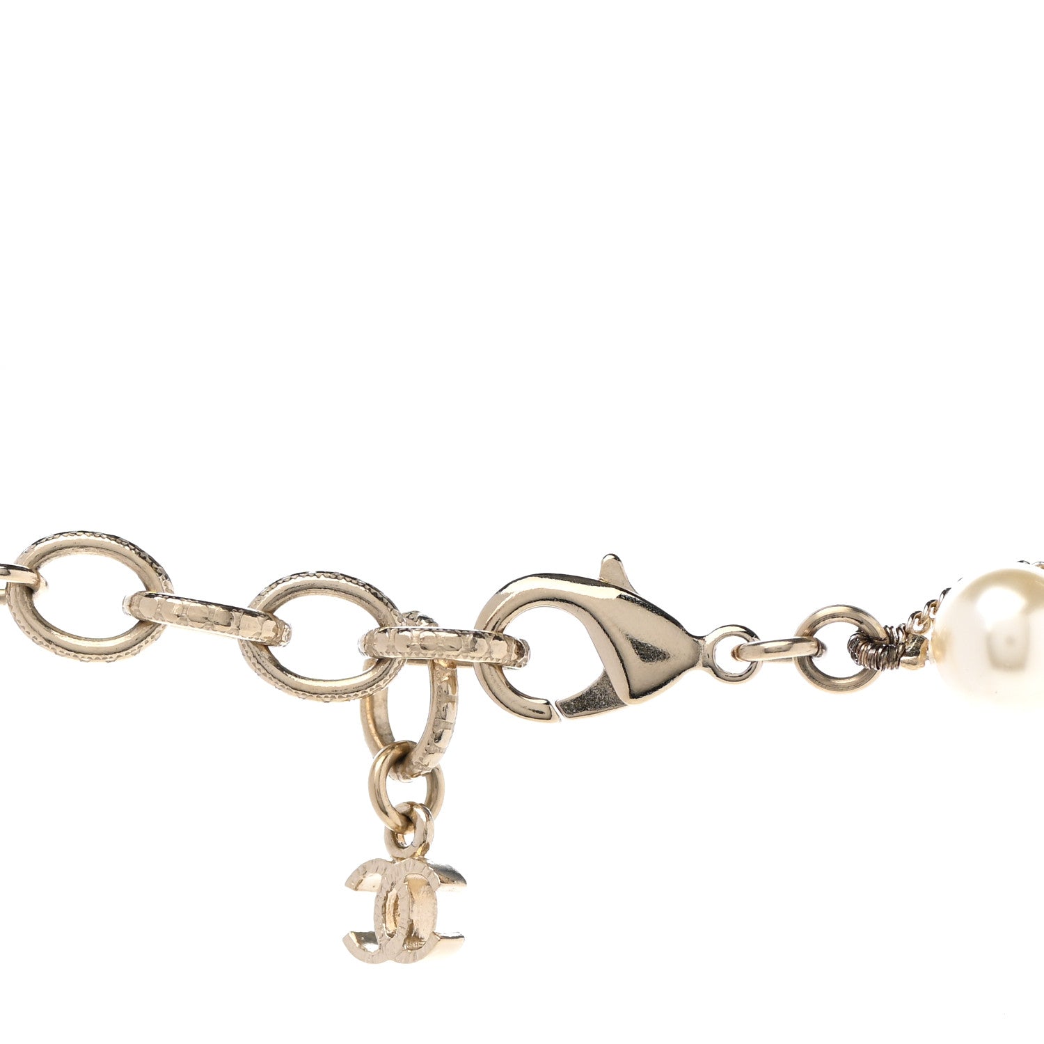 Chanel Graduated Pearl CC Long Necklace Gold 5 of 6