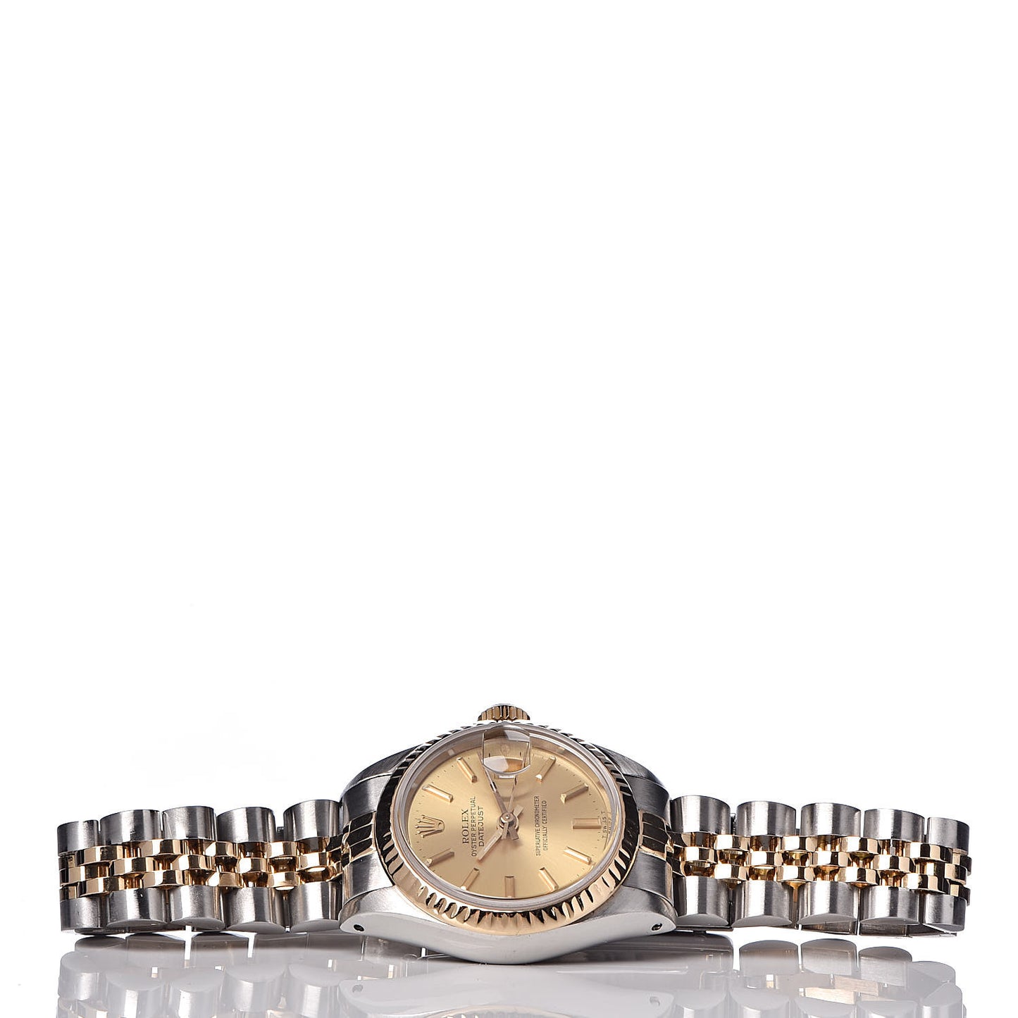 Stainless Steel 18K Yellow Gold 26mm Oyster Perpetual Datejust Watch Champagne 69173