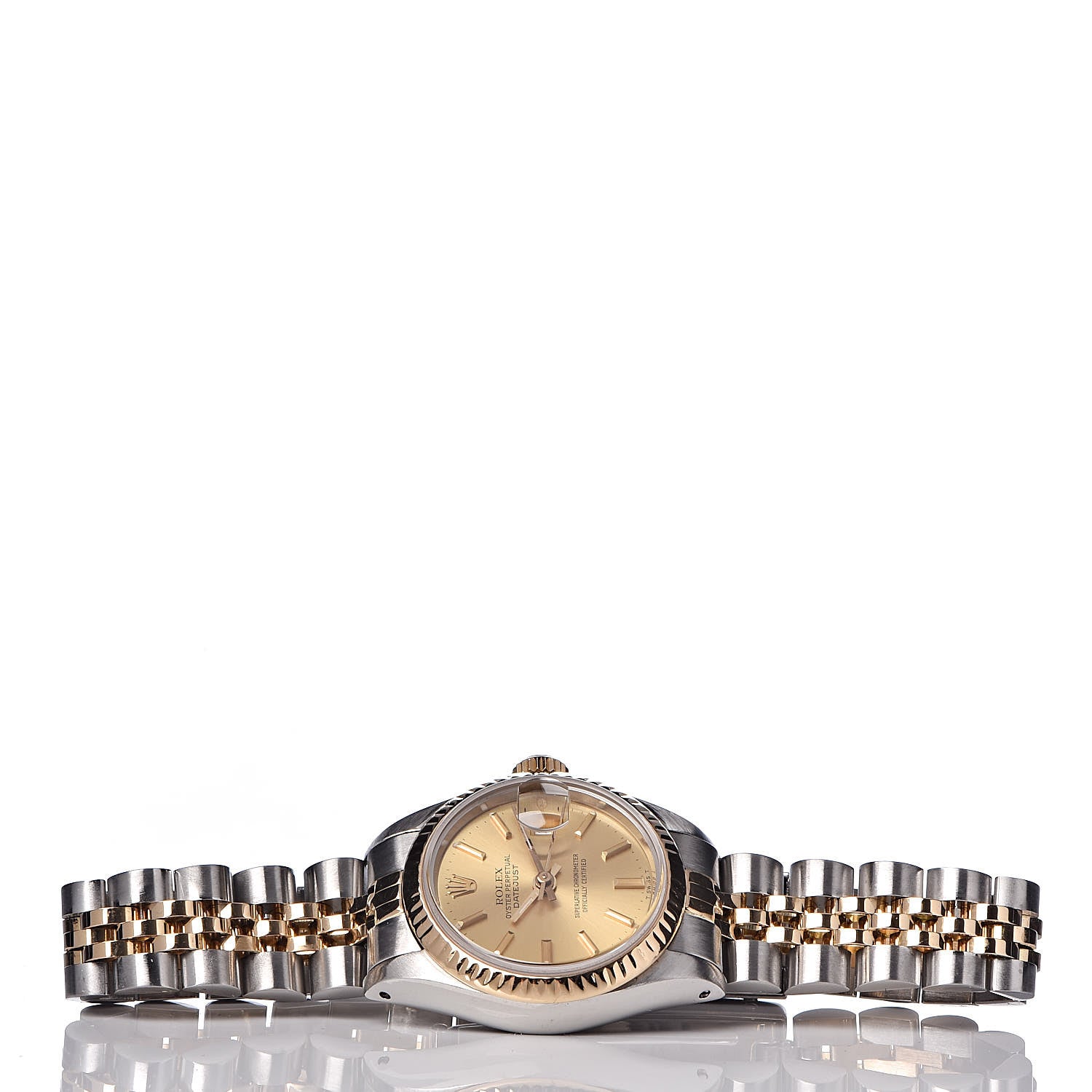 Rolex Stainless Steel 18K Yellow Gold 26mm Oyster Perpetual Datejust Watch Champagne 69173 3 of 9