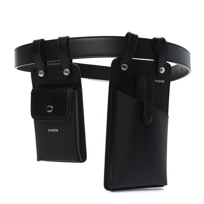 Fendi Vitello Glacier Utility Belt Pouch 85 34 Black 1 of 9