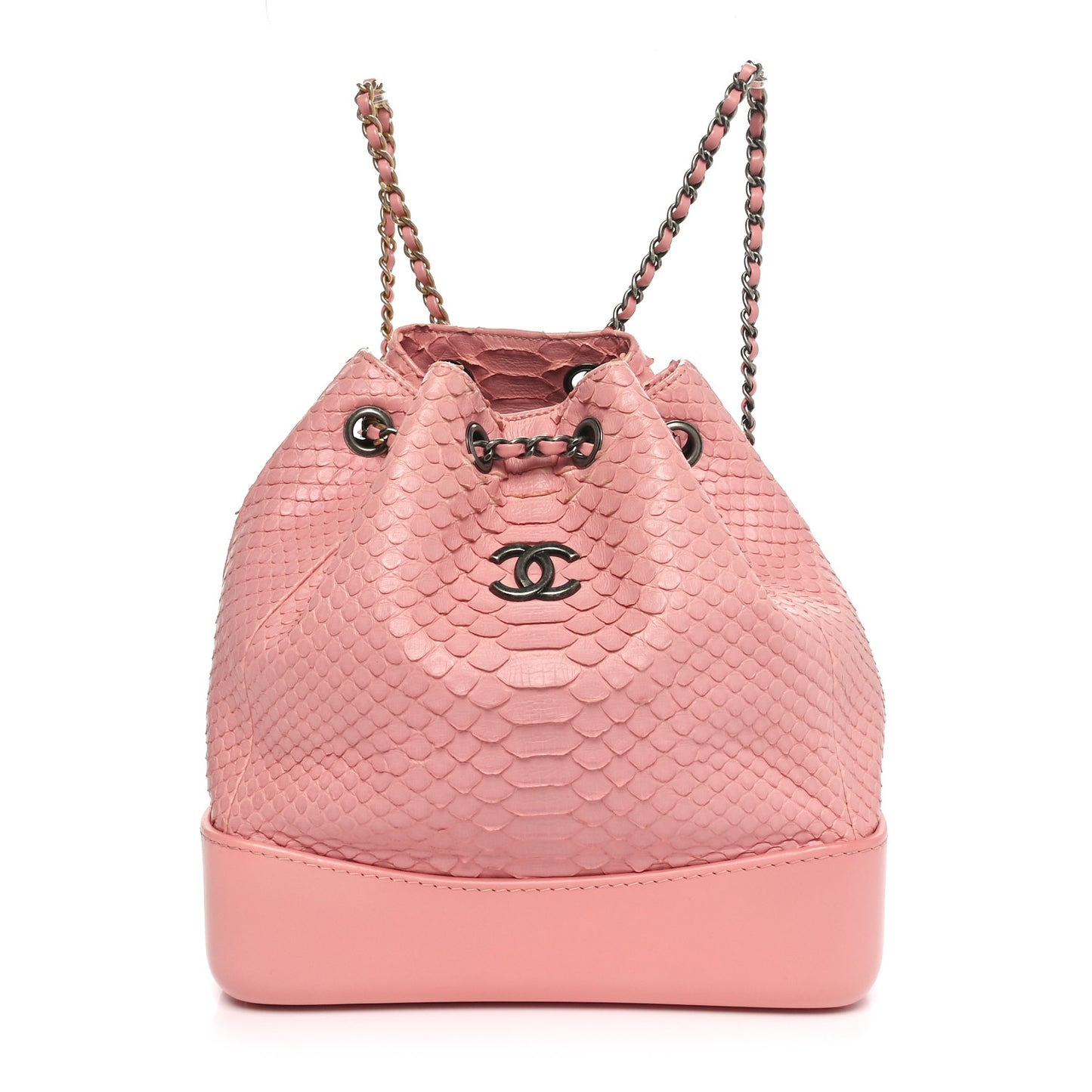 Snakeskin Small Gabrielle Backpack Light Pink