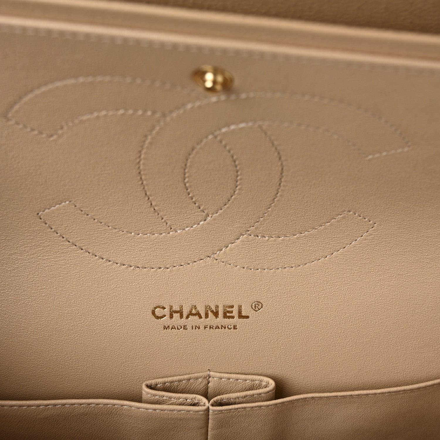 Chanel Caviar Quilted Jumbo Double Flap Beige 6 of 10