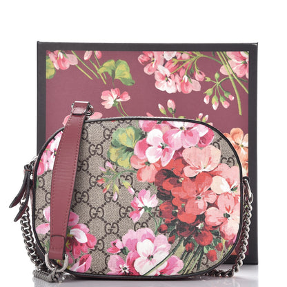 Gucci GG Supreme Monogram Blooms Mini Chain Shoulder Bag Beige Multicolor Dry Rose 8 of 8