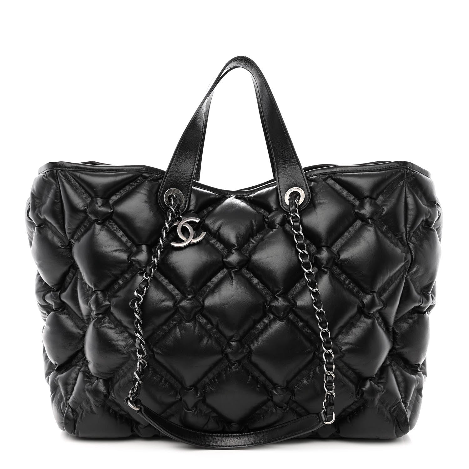 Chanel Calfskin Quilted Large Chesterfield Tote Black 1 of 10