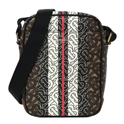 Burberry E-Canvas Monogram Stripe Messenger Bag Brown 1 of 9