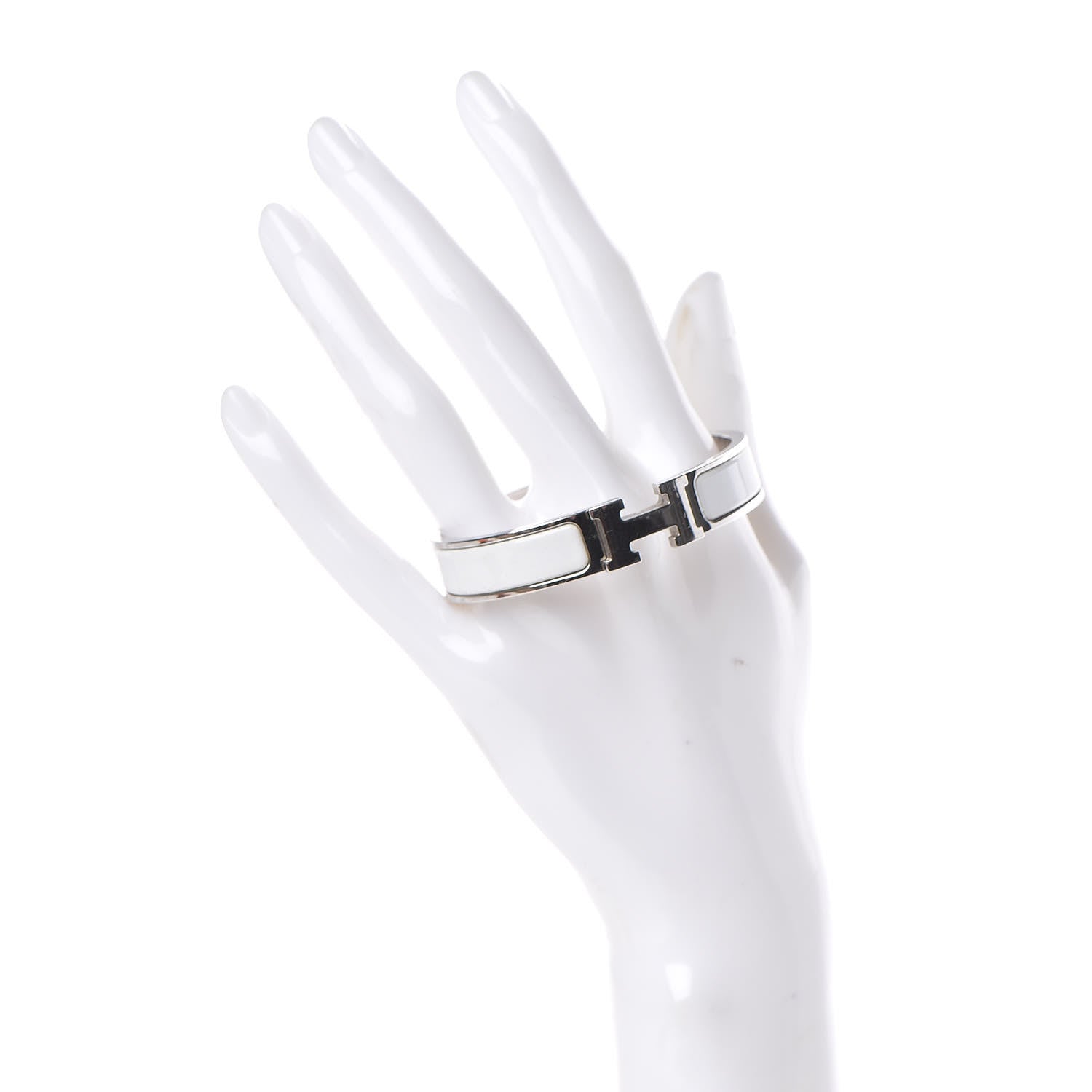 Hermes Enamel Narrow Clic Clac H Bracelet PM White 2 of 5