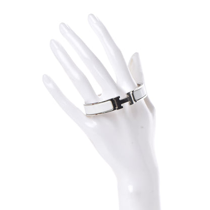Hermes Enamel Narrow Clic Clac H Bracelet PM White 2 of 5