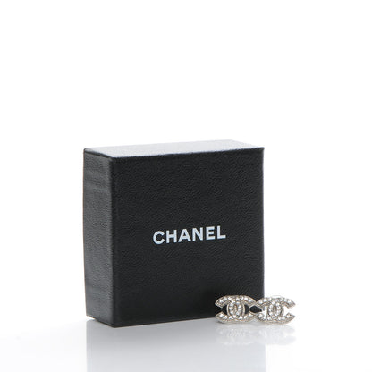 Chanel Crystal CC Earrings Silver 6 of 6