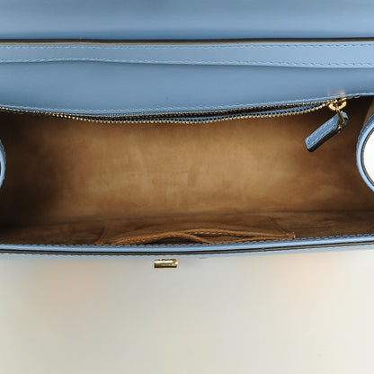 Gucci Calfskin Embroidered Medium Sylvie Top Handle Bag Clear Sky Blue 5 of 7