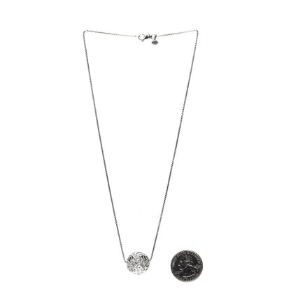 David Yurman Sterling Silver Diamond Quatrefoil Ball Pendant Necklace 2 of 4