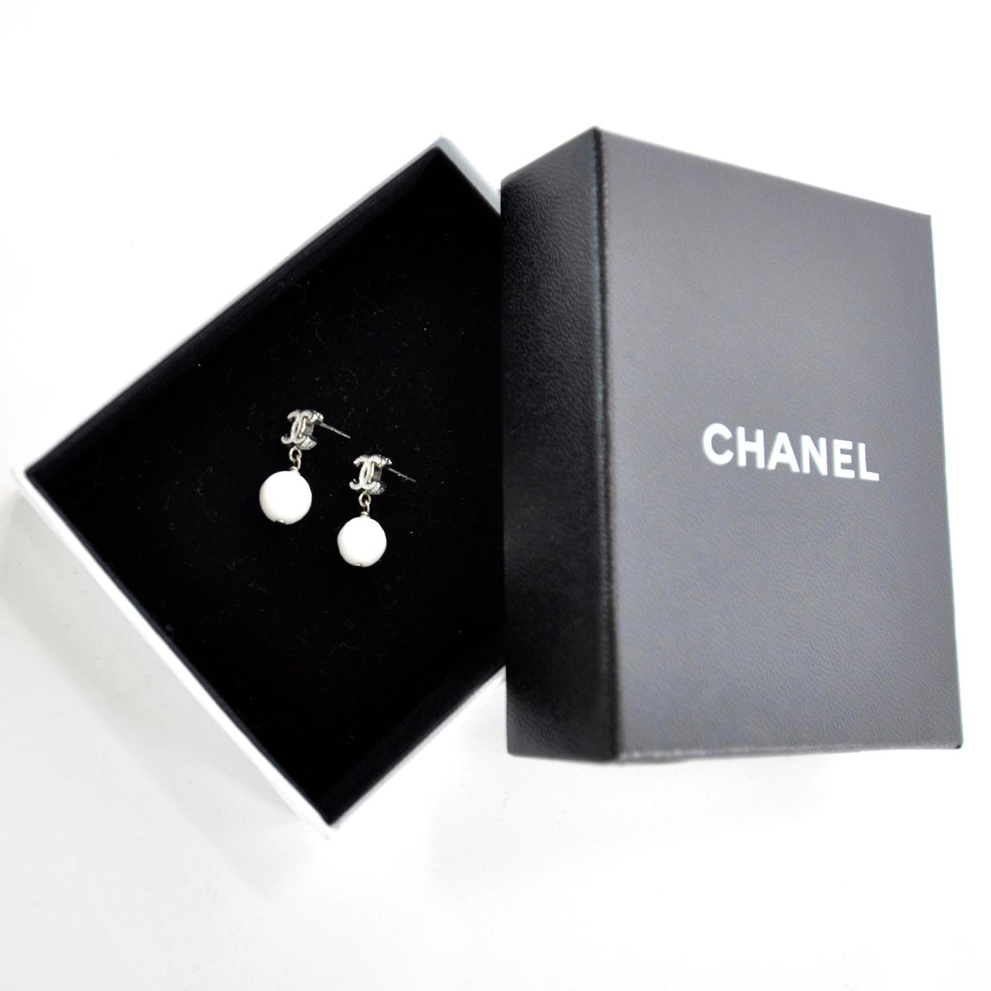 Snowy Glitter CC Drop Earrings