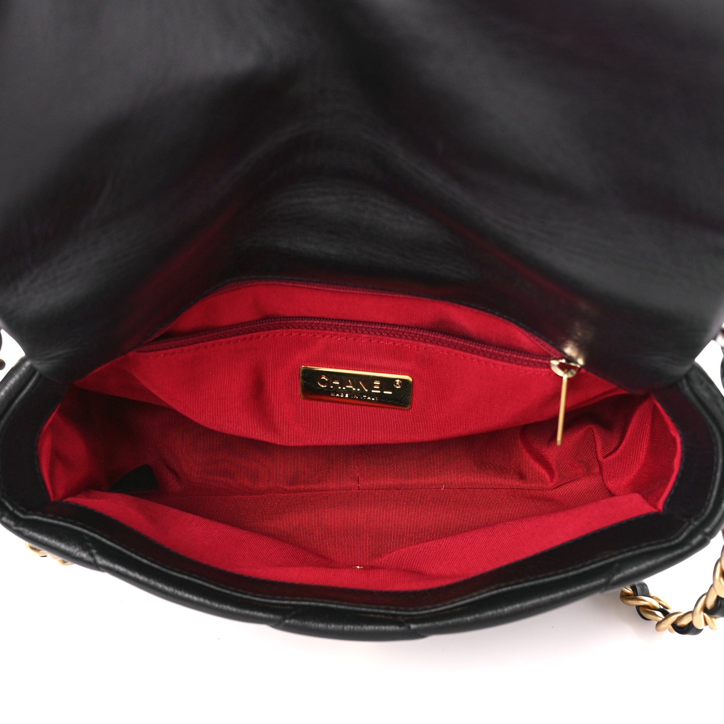 Goatskin Quilted Medium Chanel 19 Flap Black