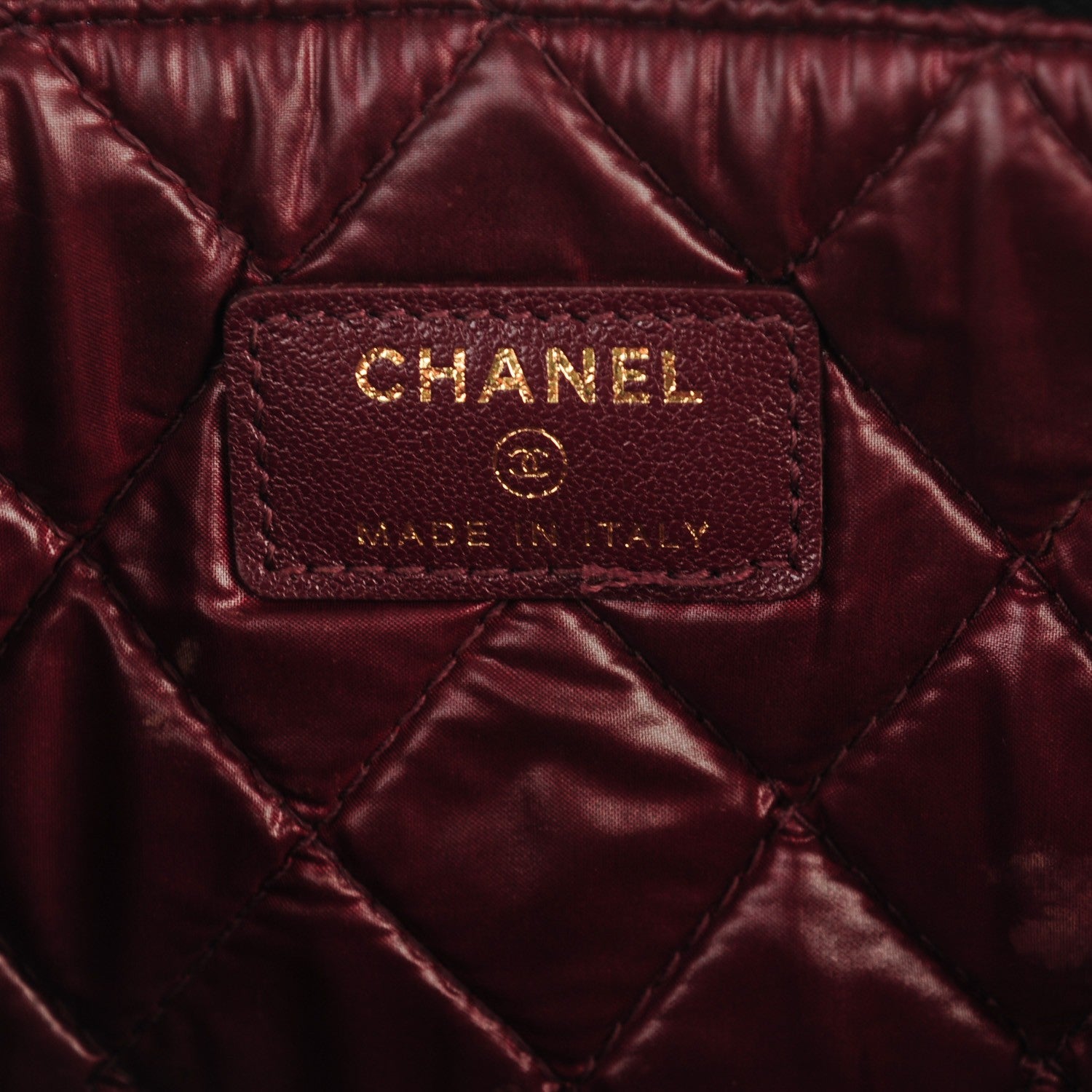 Chanel Sheepskin Quilted Large Cosmetic Case Black 6 of 7