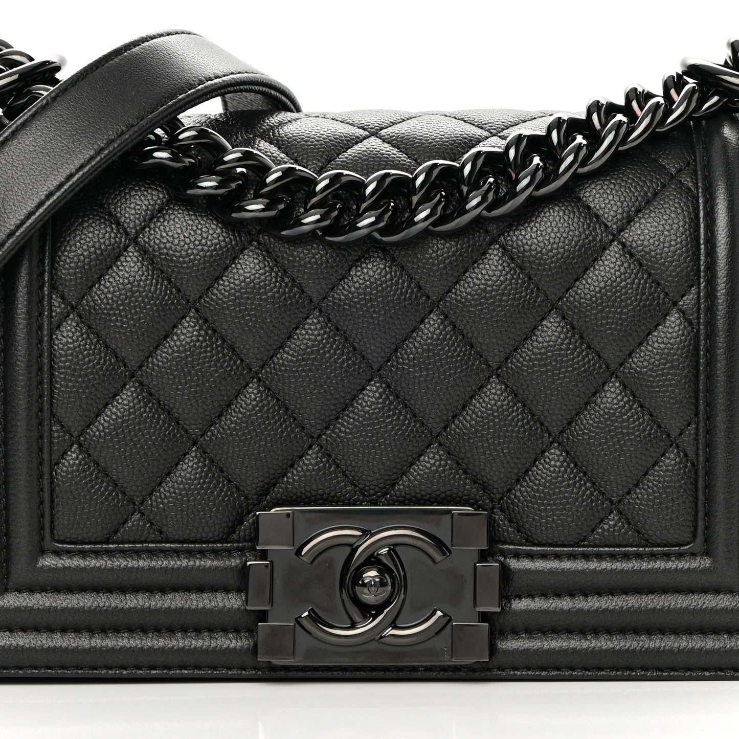 Caviar Quilted Small Boy Flap So Black
