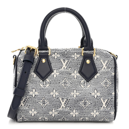 Louis Vuitton Monoglam Speedy Bandouliere 20 Blue 1 of 10