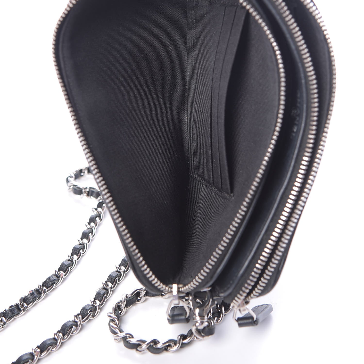 Chanel Lambskin Camellia Embossed Small Clutch With Chain Black 7 of 16