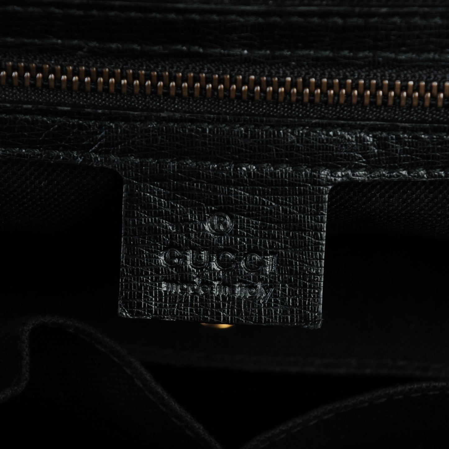 Textured Calfskin Large Bright Bit Tote Black