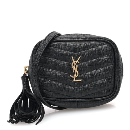 Saint Laurent Grain De Poudre Matelasse Monogram Baby Lou Camera Bag Black 1 of 9