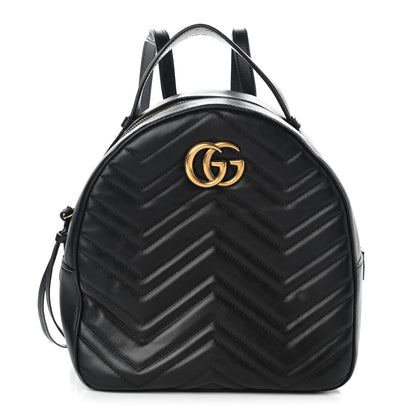 Gucci Calfskin Matelasse GG Marmont Backpack Black 1 of 12