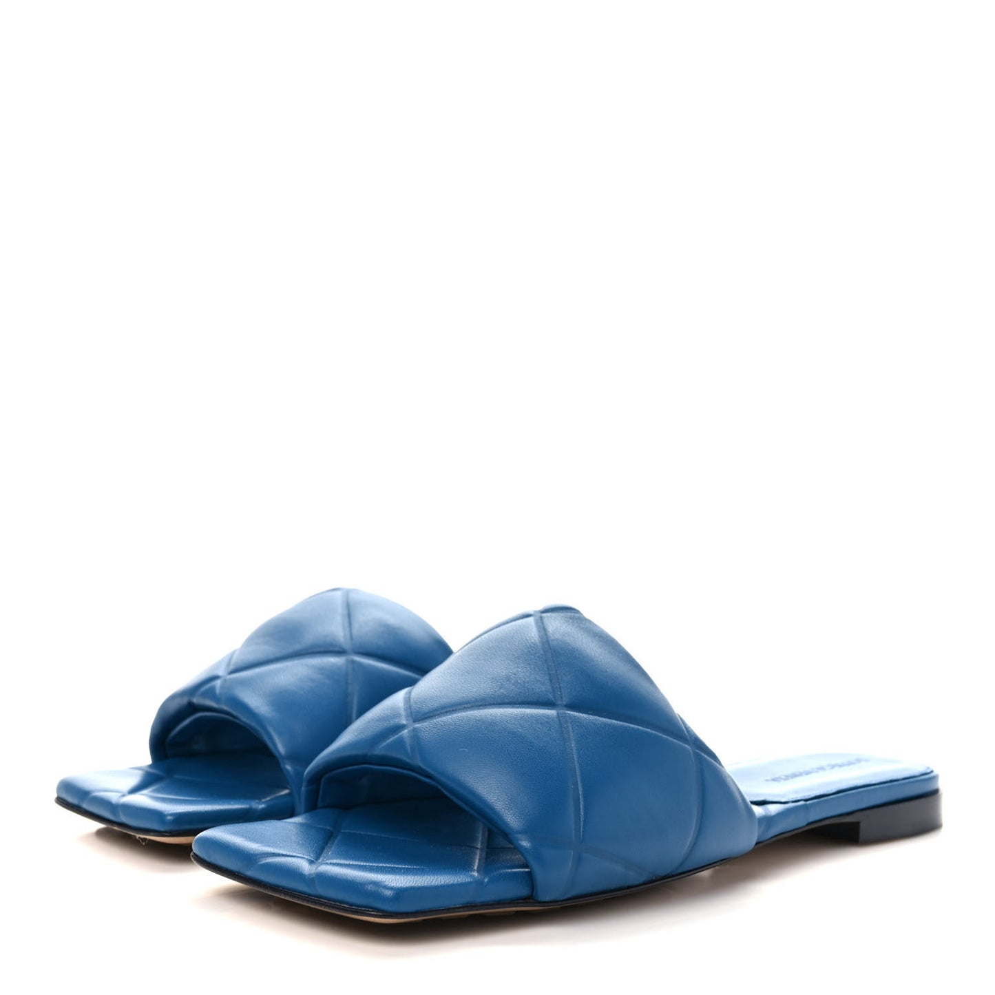 Nappa Quilted Rubber Lido Flat Sandals 40 Pacific