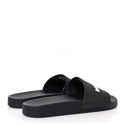 Balenciaga Rubber Mens Logo Pool Slide Sandals 42 Black 4 of 8