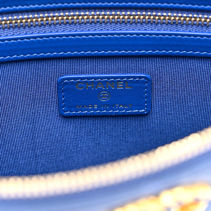 Chanel Goatskin Quilted Large Chanel 19 Pouch Dark Blue 6 of 7