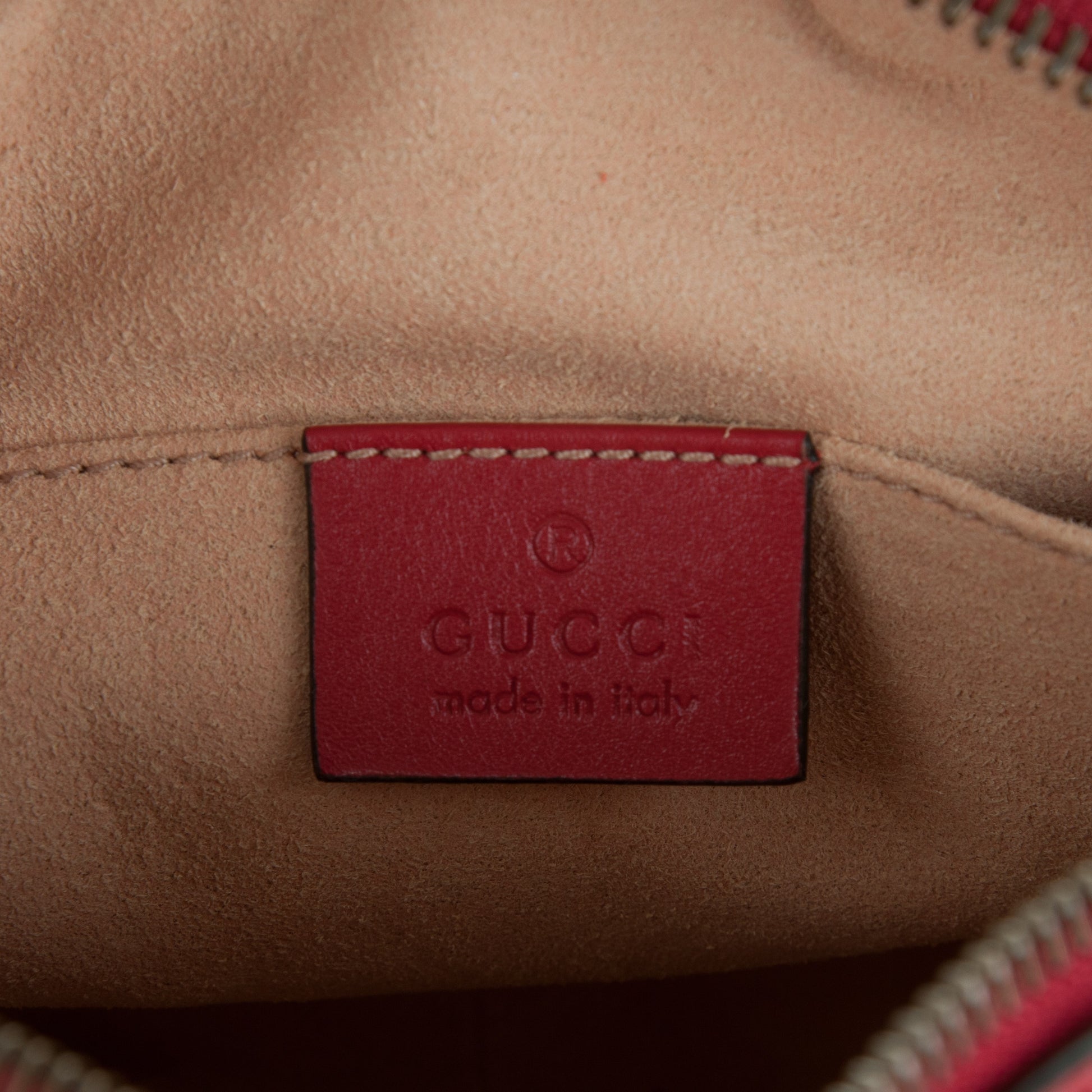 Gucci Calfskin Matelasse Mini GG Marmont Chain Shoulder Bag Hibiscus Red 6 of 7