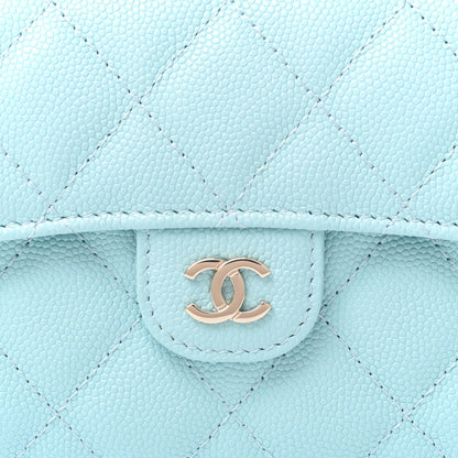Chanel Caviar Quilted Medium Flap Wallet Light Blue 9 of 10