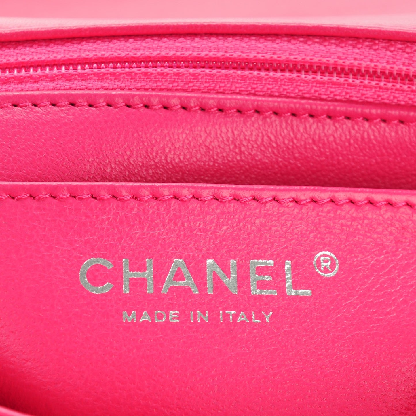 Lambskin Quilted Mini Rectangular Flap Dark Pink