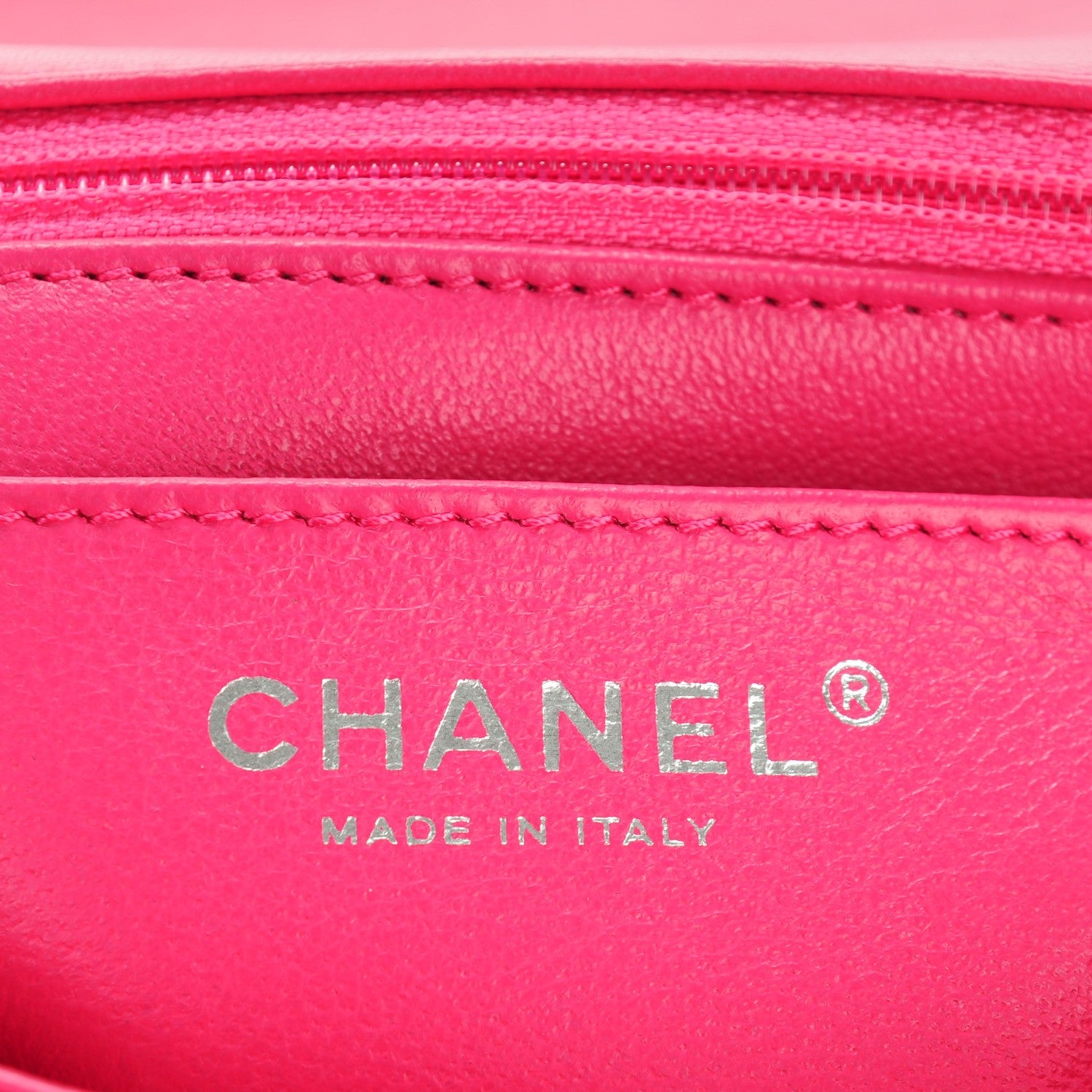 Chanel Lambskin Quilted Mini Rectangular Flap Dark Pink 7 of 8