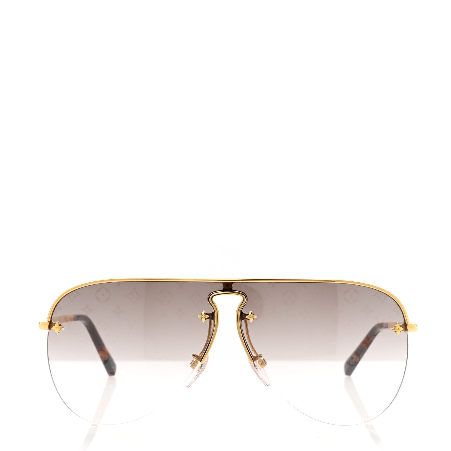Louis Vuitton Grease Mask Sunglasses Z1469U Gold 2 of 7