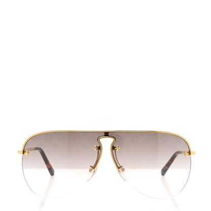 Louis Vuitton Grease Mask Sunglasses Z1469U Gold 2 of 7