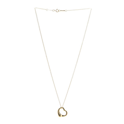 Tiffany 18K Yellow Gold 16mm Elsa Peretti Open Heart Pendant Necklace 3 of 6