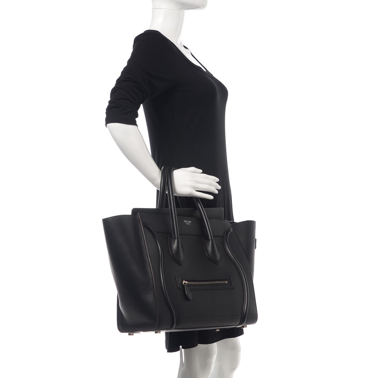 Drummed Calfskin Mini Luggage Black