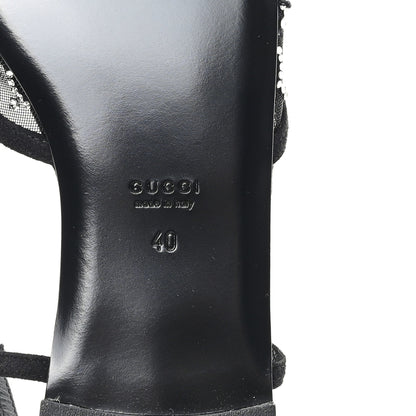 Gucci Tela Retino Kid Scamosciato Crystal GG Monogram Square Demi Ballet Flats 40 Black 7 of 8