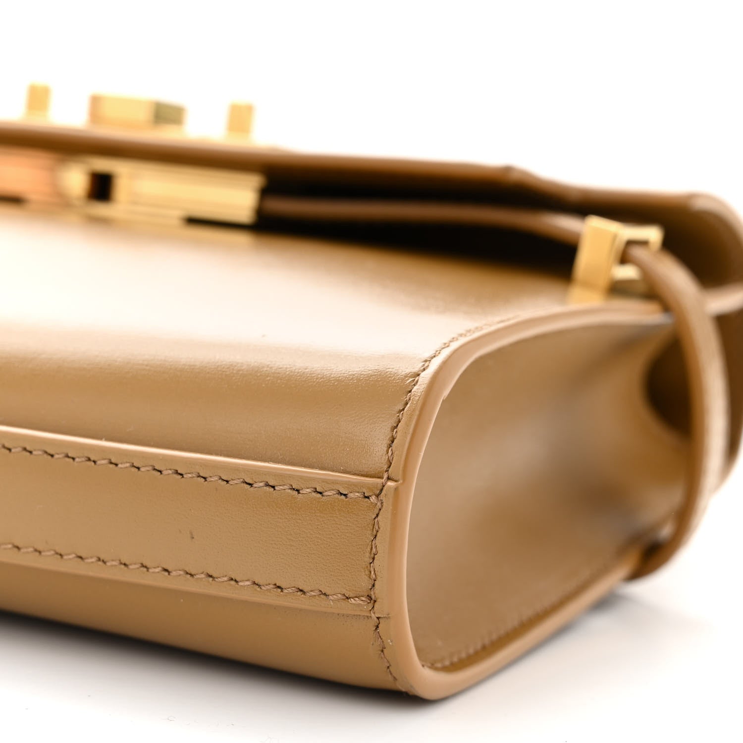Saint Laurent Smooth Calfskin Mini Manhattan Shoulder Bag Baguette Cheddar 10 of 10