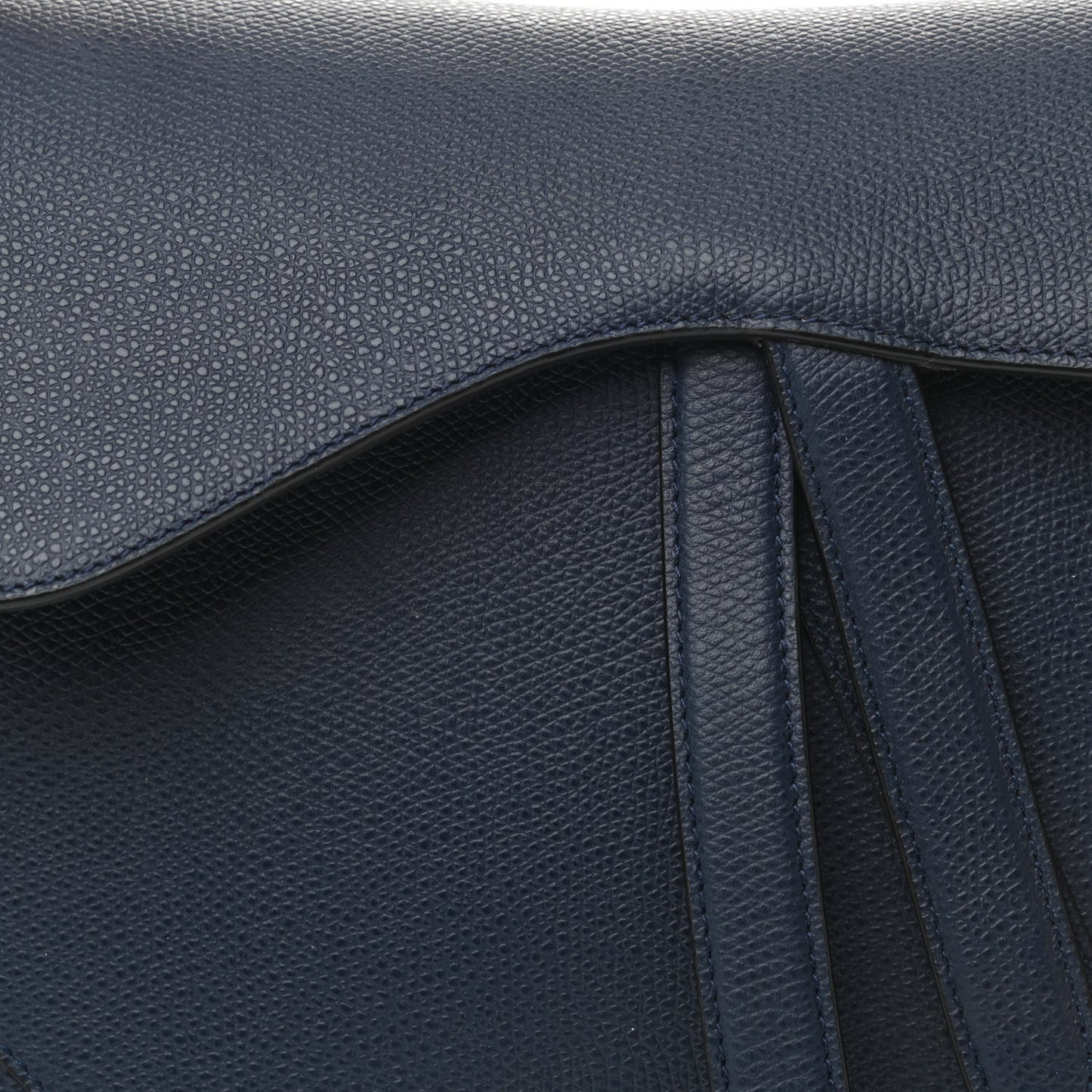 Grained Calfskin Saddle Bag Navy