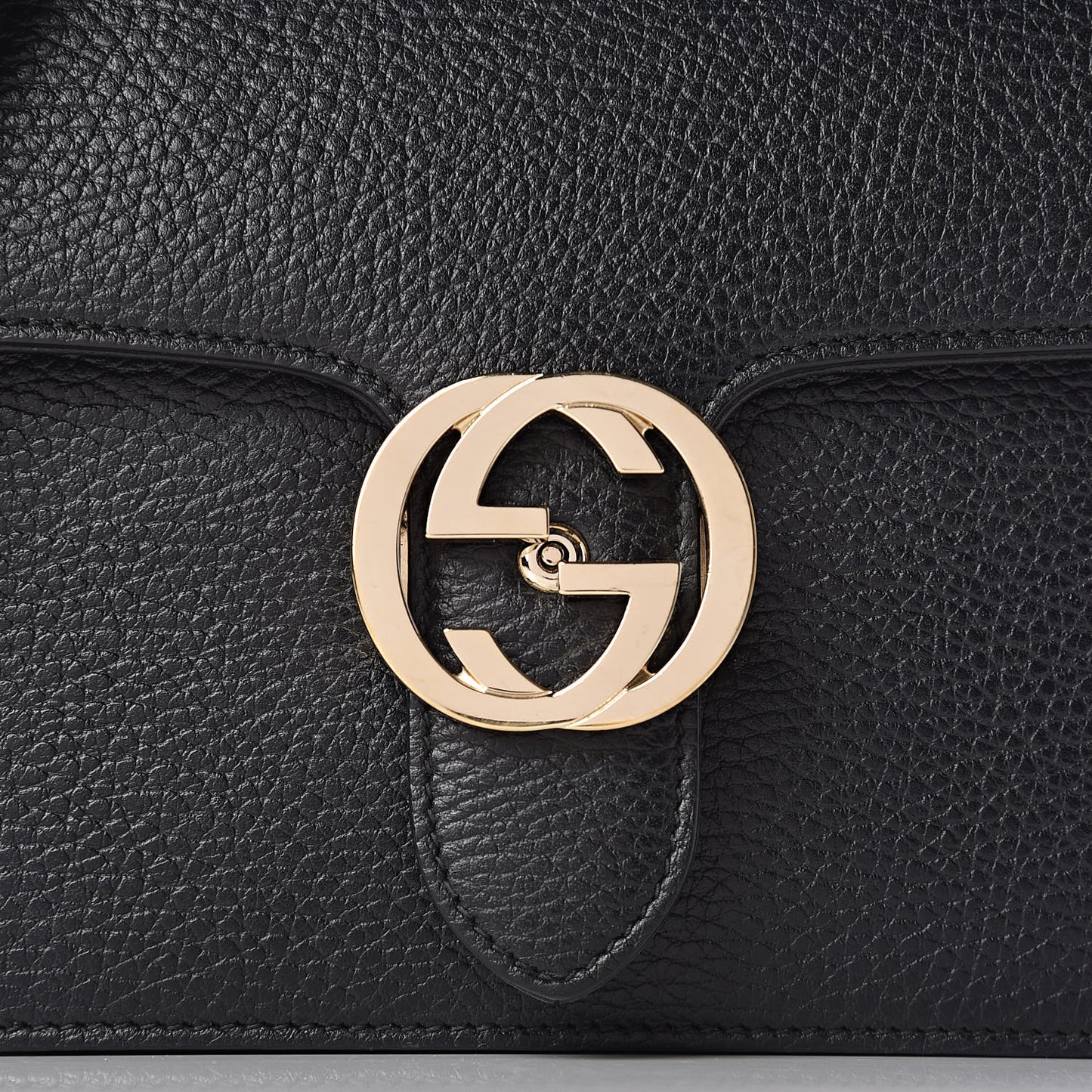 Dollar Calfskin Small Interlocking G Shoulder Bag Black