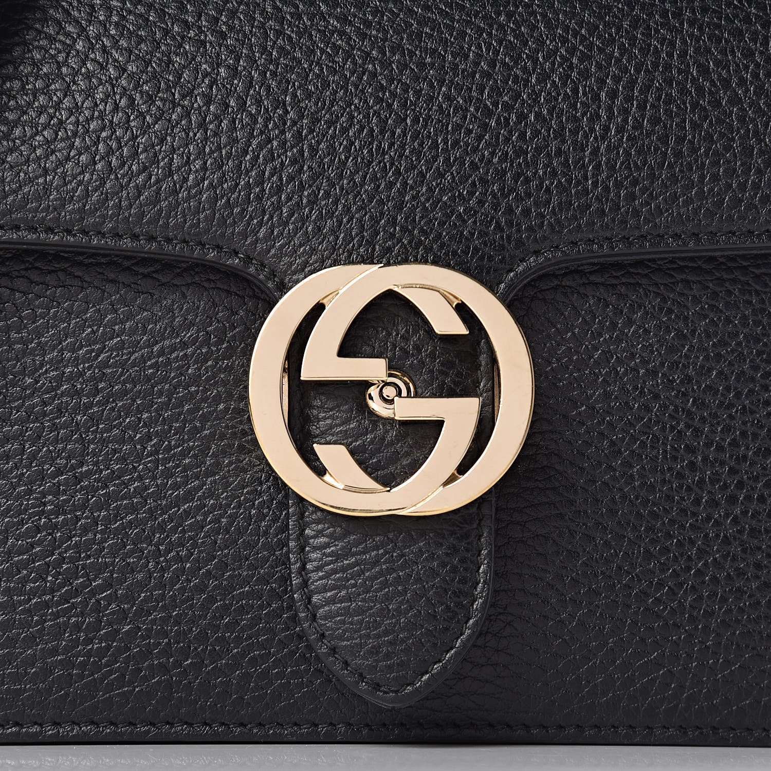 Gucci Dollar Calfskin Small Interlocking G Shoulder Bag Black 8 of 10